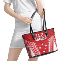 Samoa FAST Leather Tote Bag Forever Proud Samoan Tribal Pattern - Polynesian Pride