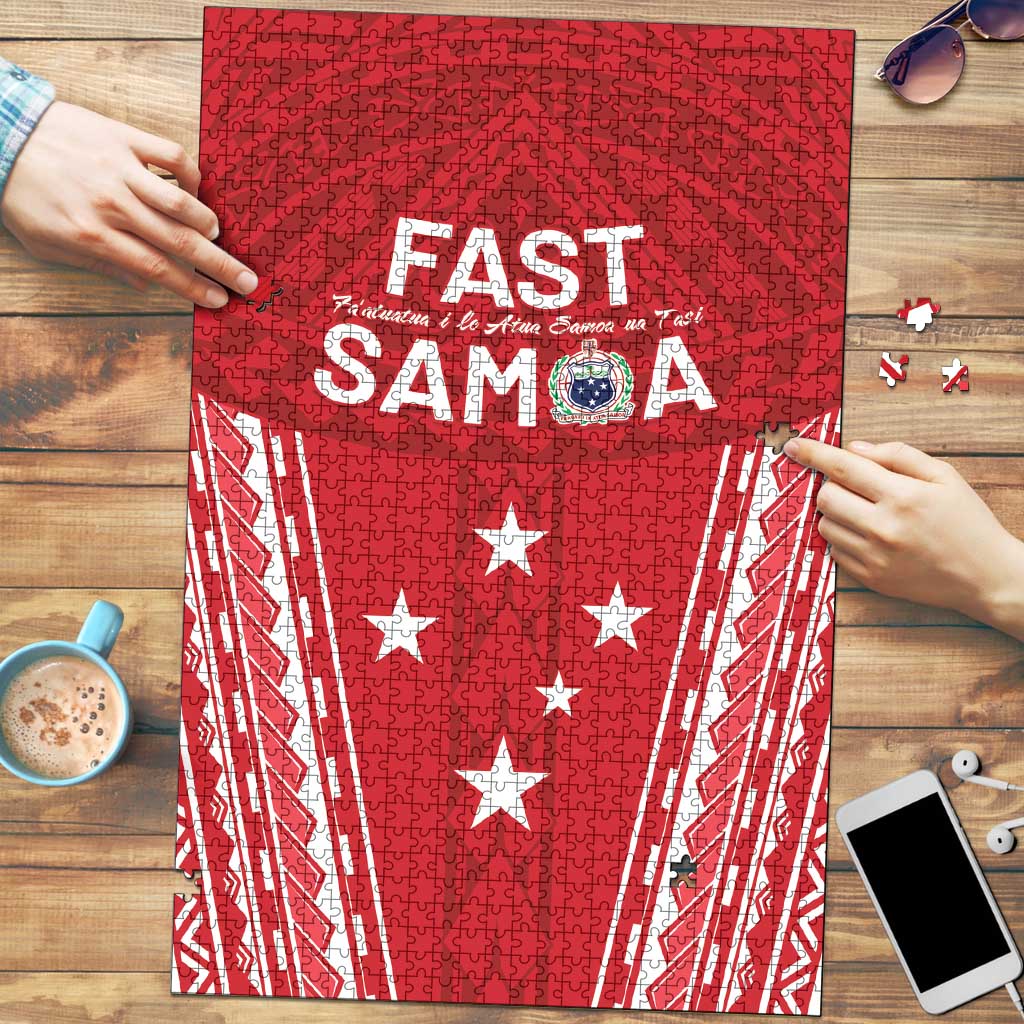 Samoa FAST Puzzle Forever Proud Samoan Tribal Pattern - Polynesian Pride