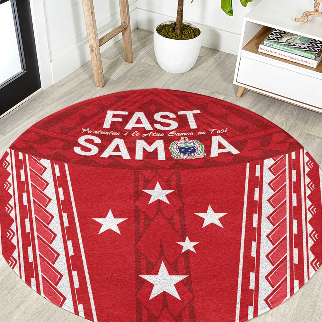 Samoa FAST Round Carpet Forever Proud Samoan Tribal Pattern - Polynesian Pride