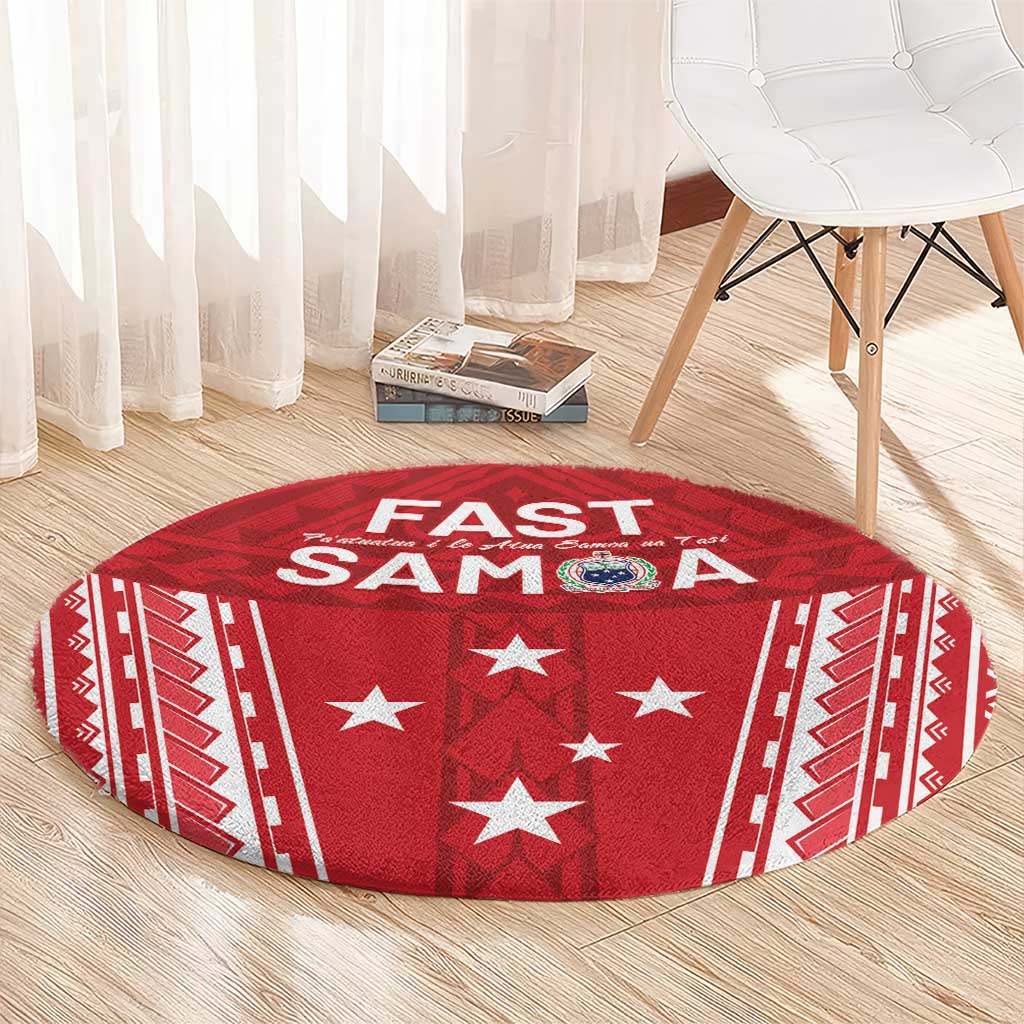 Samoa FAST Round Carpet Forever Proud Samoan Tribal Pattern - Polynesian Pride