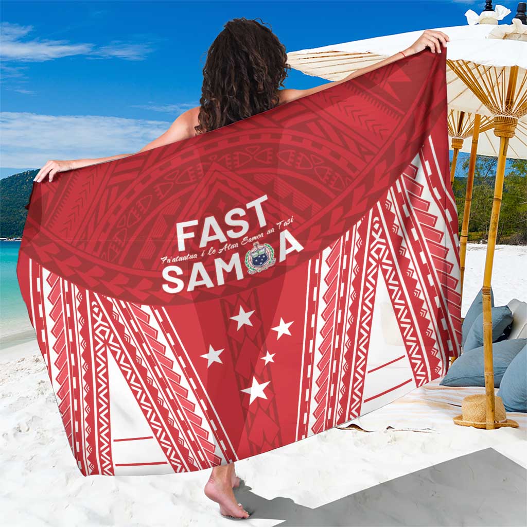 Samoa FAST Sarong Forever Proud Samoan Tribal Pattern LT05 One Size 44 x 66 inches Red - Polynesian Pride