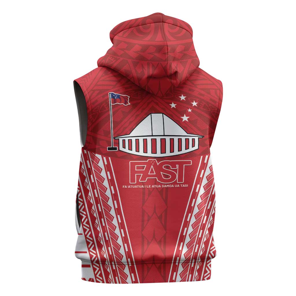 Samoa FAST Sleeveless Hoodie Forever Proud Samoan Tribal Pattern LT05 - Polynesian Pride
