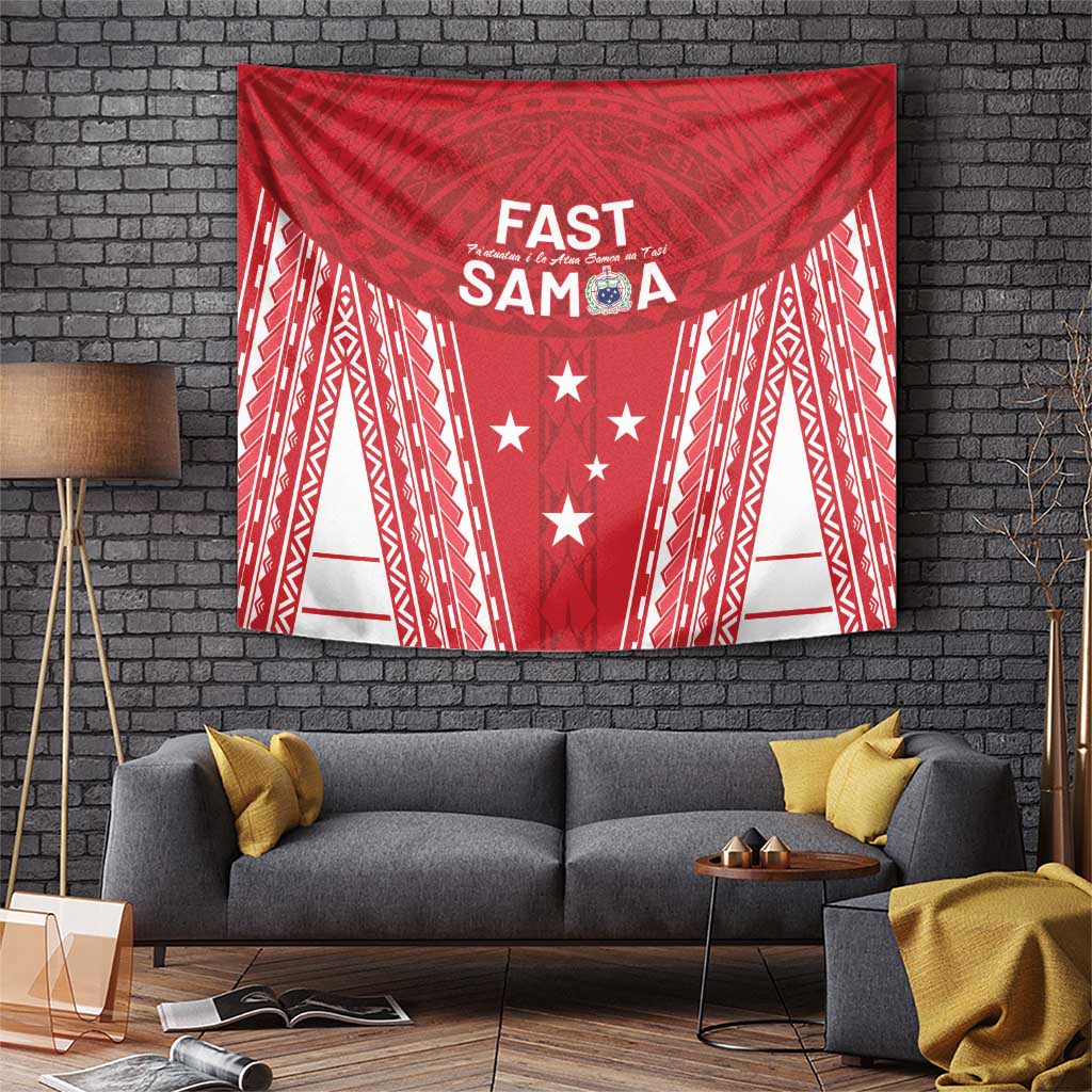 Samoa FAST Tapestry Forever Proud Samoan Tribal Pattern LT05 Red - Polynesian Pride