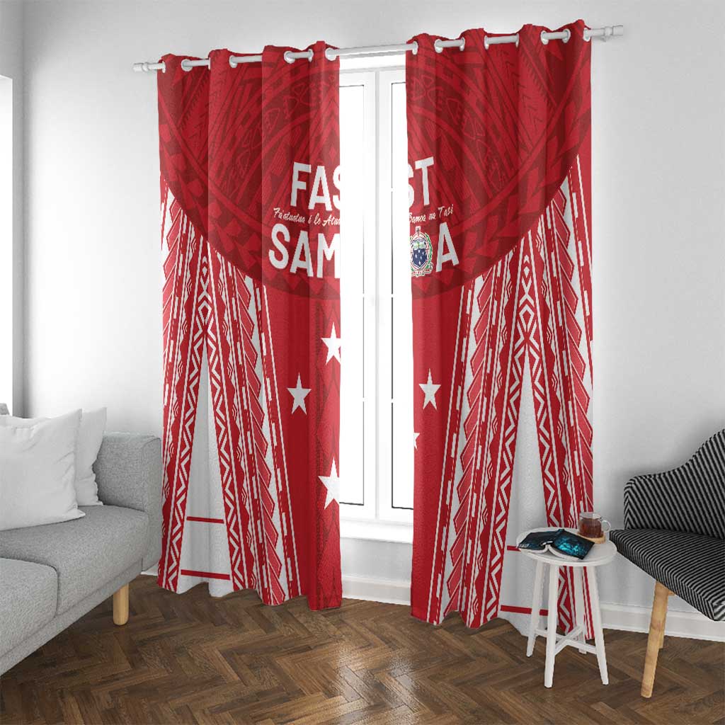 Samoa FAST Window Curtain Forever Proud Samoan Tribal Pattern - Polynesian Pride