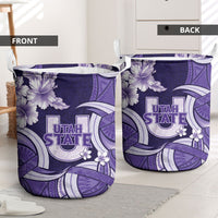 Utah State Polynesian Heritage Laundry Basket Floral Tribal Pattern Tropical Flowers