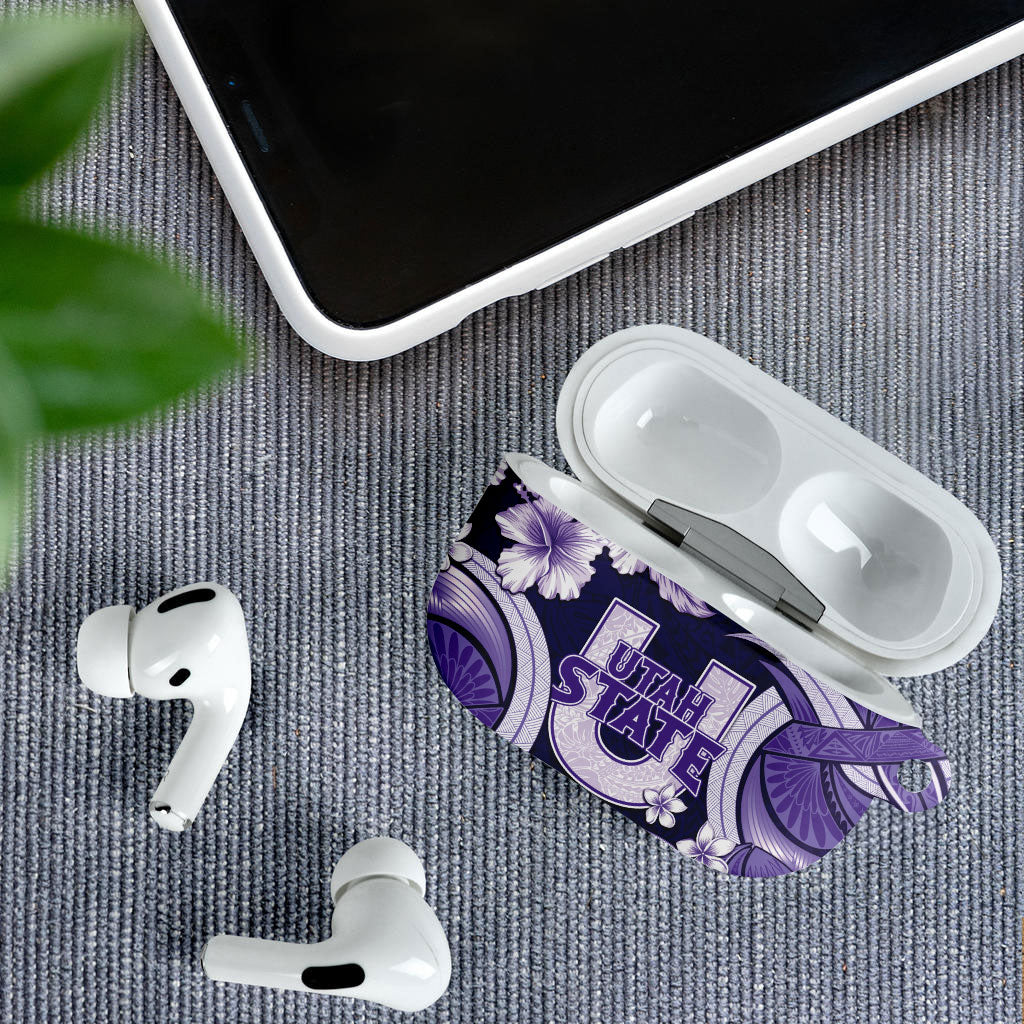 Utah State Polynesian Heritage AirPods Case Floral Tribal Pattern Tropical Flowers