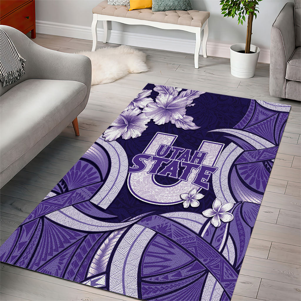 Utah State Polynesian Heritage Area Rug Floral Tribal Pattern Tropical Flowers