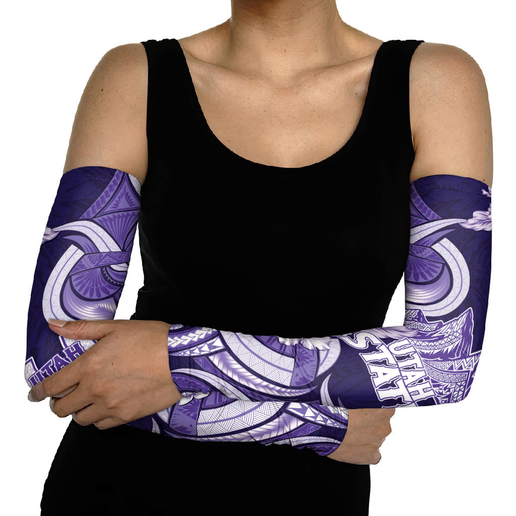 Utah State Polynesian Heritage Arm Sleeves Floral Tribal Pattern Tropical Flowers