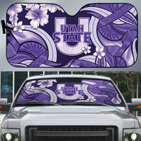 Utah State Polynesian Heritage Auto Sun Shade Floral Tribal Pattern Tropical Flowers