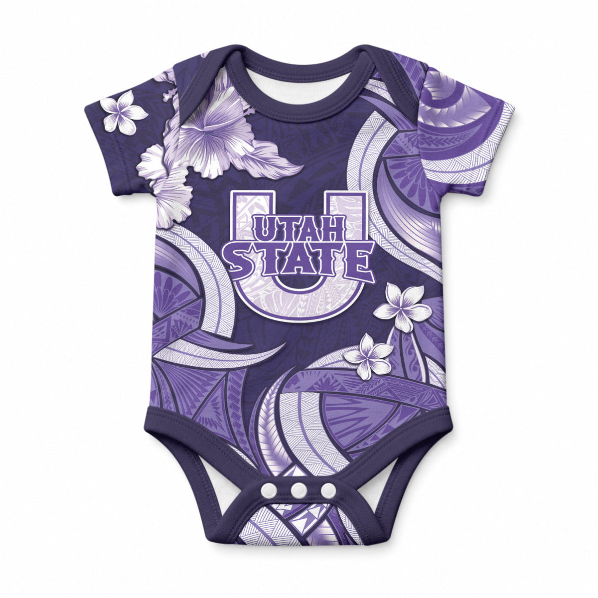 Utah State Polynesian Heritage Baby Onesie Floral Tribal Pattern Tropical Flowers