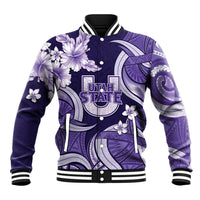 Utah State Polynesian Heritage Baseball Jacket Floral Tribal Pattern Tropical Flowers