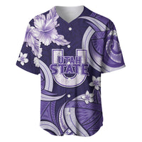 Utah State Polynesian Heritage Baseball Jersey Floral Tribal Pattern Tropical Flowers
