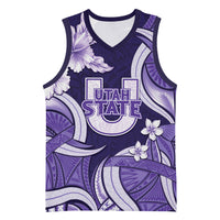 Utah State Polynesian Heritage Basketball Jersey Floral Tribal Pattern Tropical Flowers
