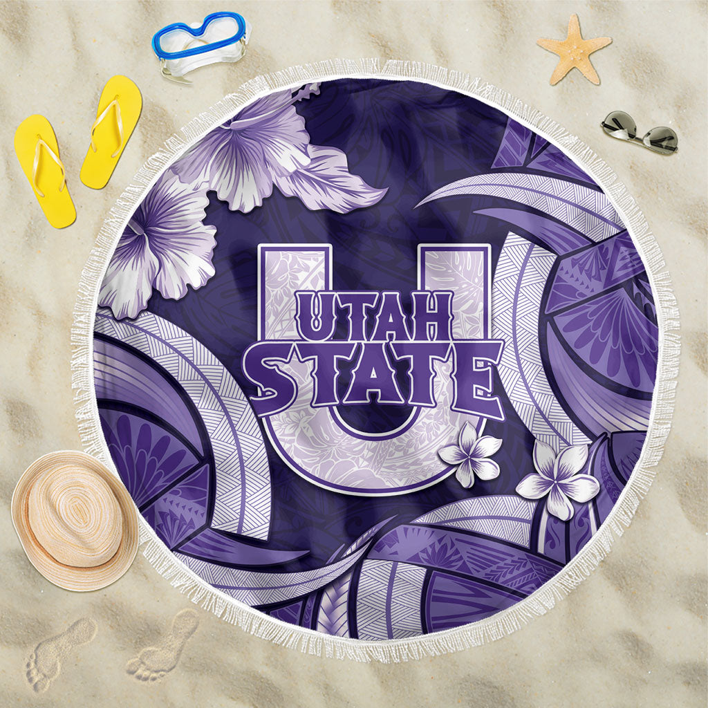 Utah State Polynesian Heritage Beach Blanket Floral Tribal Pattern Tropical Flowers