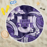 Utah State Polynesian Heritage Beach Blanket Floral Tribal Pattern Tropical Flowers