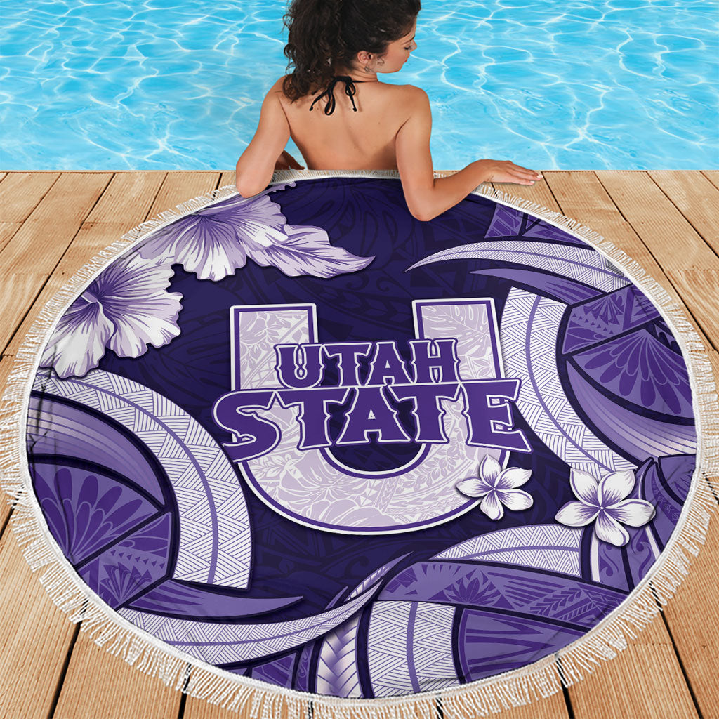 Utah State Polynesian Heritage Beach Blanket Floral Tribal Pattern Tropical Flowers