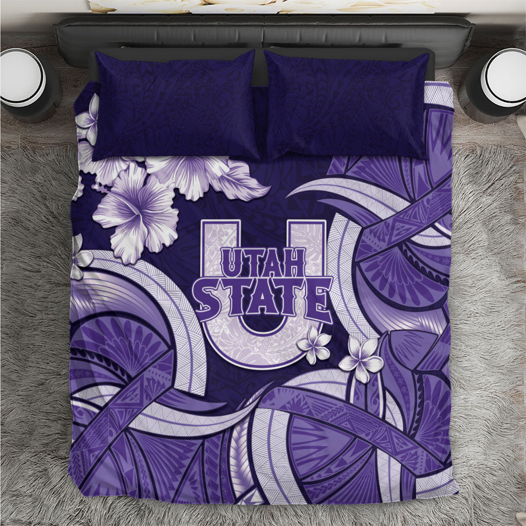 Utah State Polynesian Heritage Bedding Set Floral Tribal Pattern Tropical Flowers