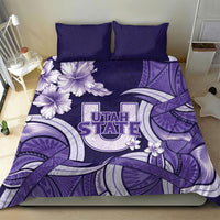 Utah State Polynesian Heritage Bedding Set Floral Tribal Pattern Tropical Flowers