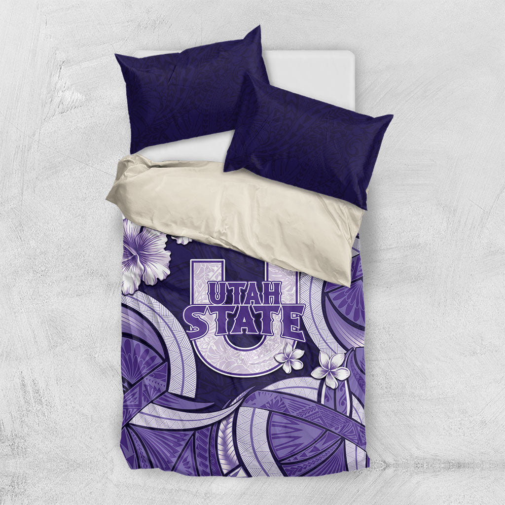 Utah State Polynesian Heritage Bedding Set Floral Tribal Pattern Tropical Flowers