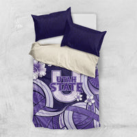 Utah State Polynesian Heritage Bedding Set Floral Tribal Pattern Tropical Flowers