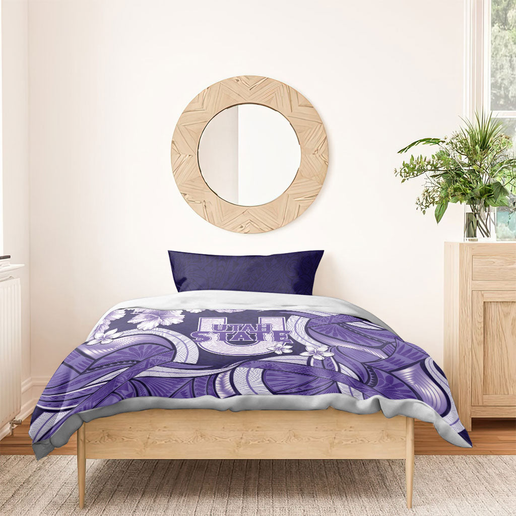 Utah State Polynesian Heritage Bedding Set Floral Tribal Pattern Tropical Flowers