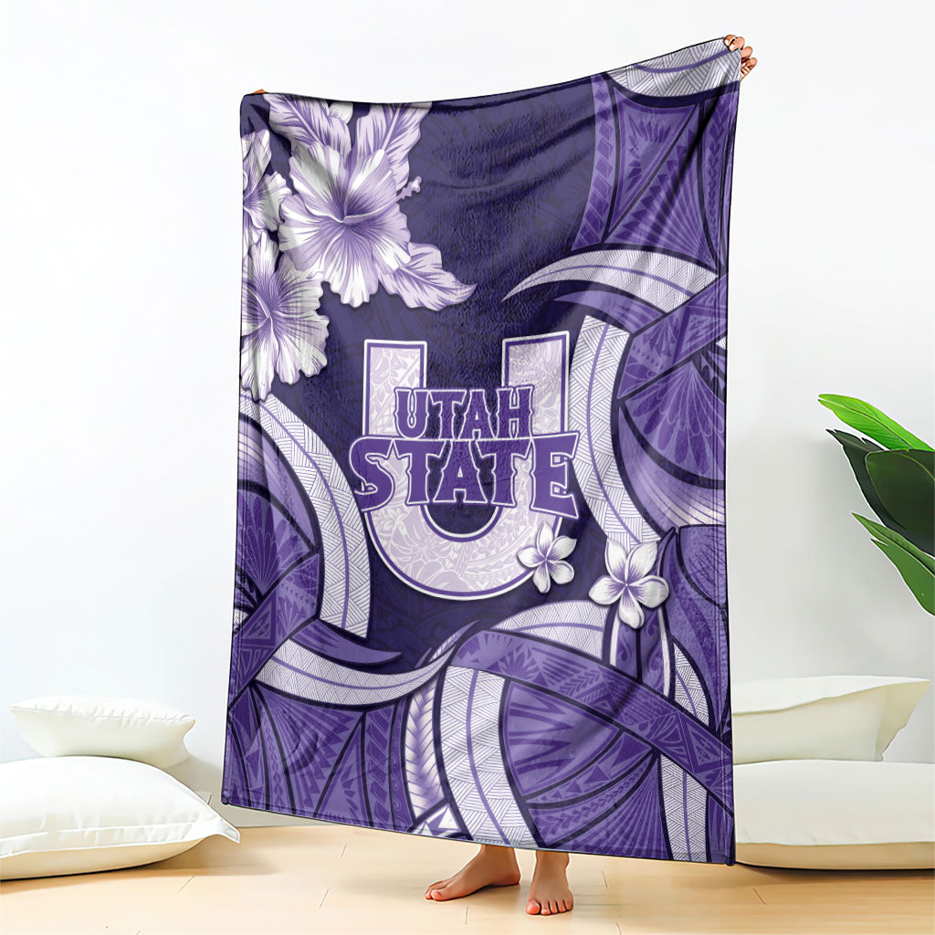 Utah State Polynesian Heritage Blanket Floral Tribal Pattern Tropical Flowers