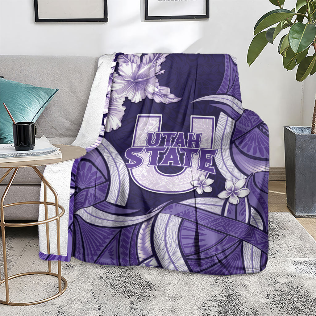 Utah State Polynesian Heritage Blanket Floral Tribal Pattern Tropical Flowers