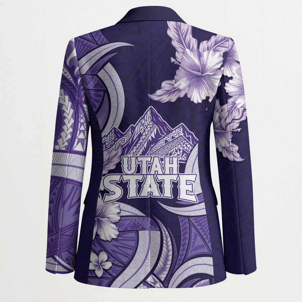 Utah State Polynesian Heritage Blazer Floral Tribal Pattern Tropical Flowers