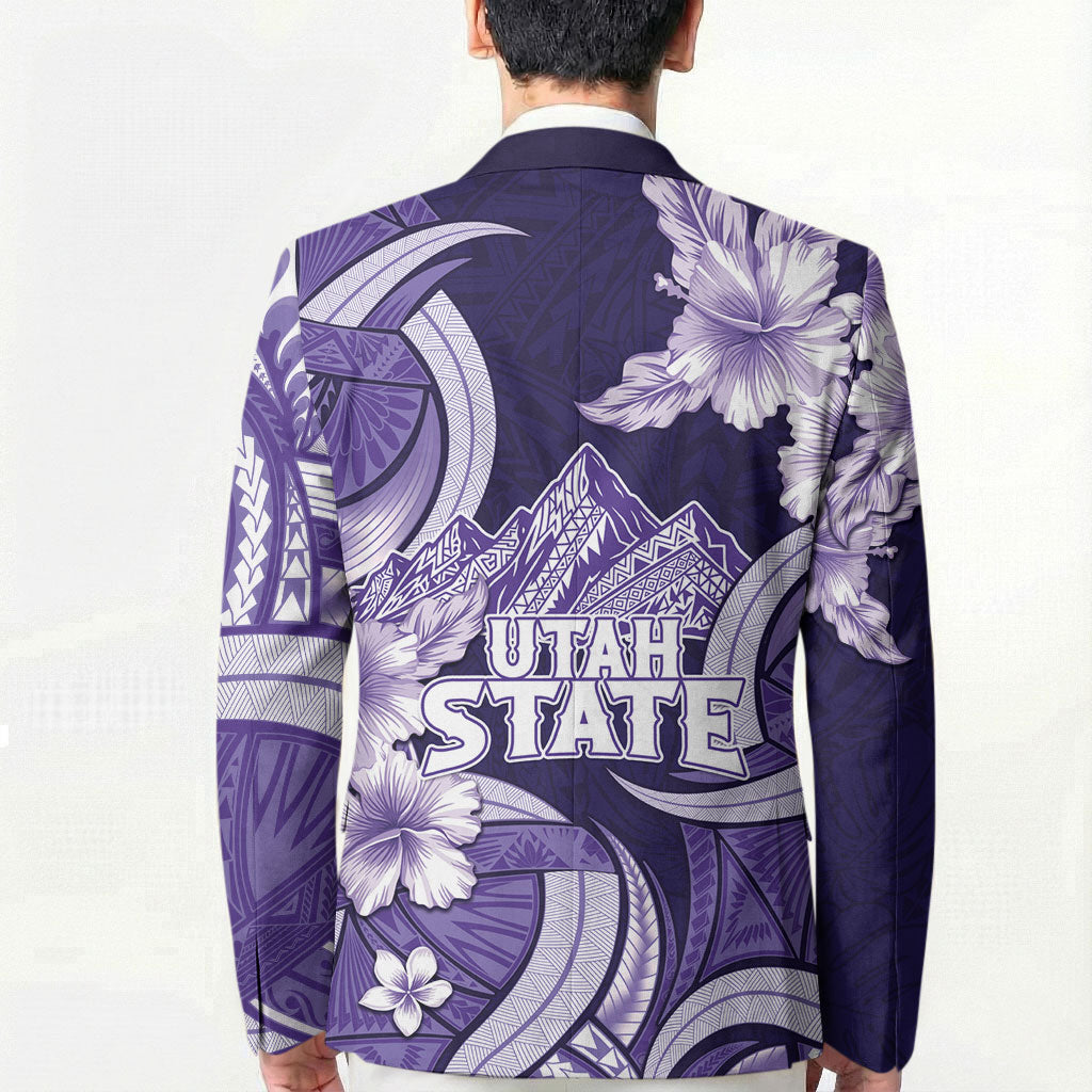 Utah State Polynesian Heritage Blazer Floral Tribal Pattern Tropical Flowers