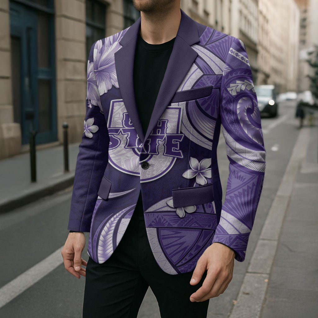 Utah State Polynesian Heritage Blazer Floral Tribal Pattern Tropical Flowers