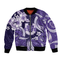 Utah State Polynesian Heritage Bomber Jacket Floral Tribal Pattern Tropical Flowers