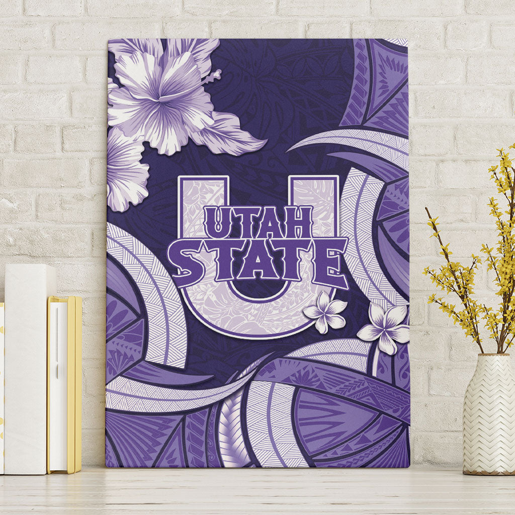Utah State Polynesian Heritage Canvas Wall Art Floral Tribal Pattern Tropical Flowers