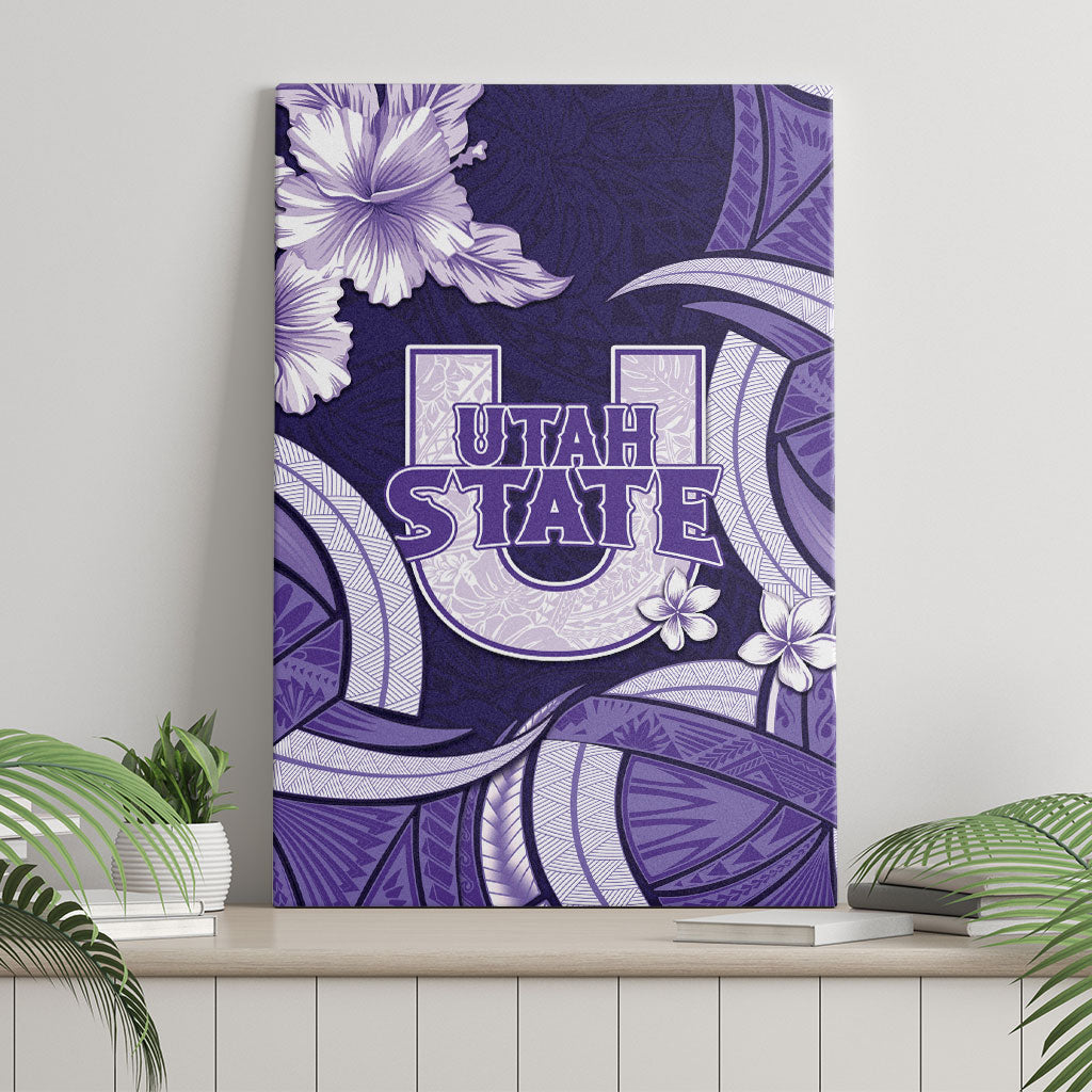 Utah State Polynesian Heritage Canvas Wall Art Floral Tribal Pattern Tropical Flowers
