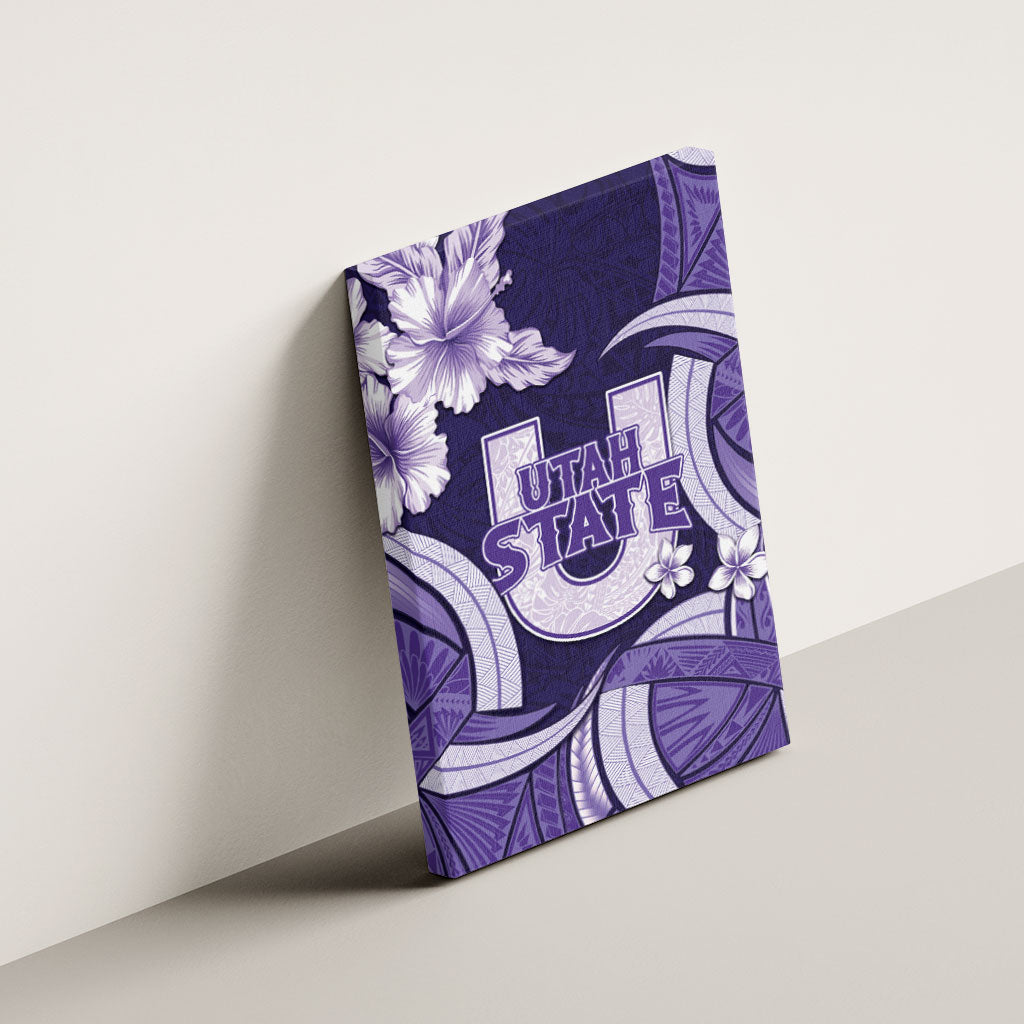 Utah State Polynesian Heritage Canvas Wall Art Floral Tribal Pattern Tropical Flowers
