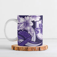 Utah State Polynesian Heritage Ceramic Mug Floral Tribal Pattern Tropical Flowers