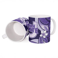 Utah State Polynesian Heritage Ceramic Mug Floral Tribal Pattern Tropical Flowers