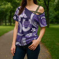 Utah State Polynesian Heritage Cross Shoulder Shirt Floral Tribal Pattern Tropical Flowers