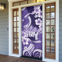 Utah State Polynesian Heritage Door Cover Floral Tribal Pattern Tropical Flowers