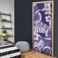 Utah State Polynesian Heritage Door Cover Floral Tribal Pattern Tropical Flowers