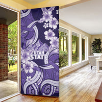 Utah State Polynesian Heritage Door Cover Floral Tribal Pattern Tropical Flowers