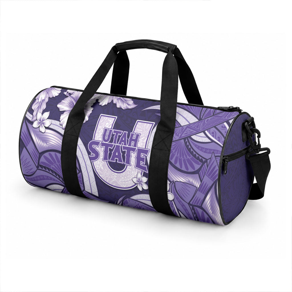 Utah State Polynesian Heritage Duffle Bag Floral Tribal Pattern Tropical Flowers