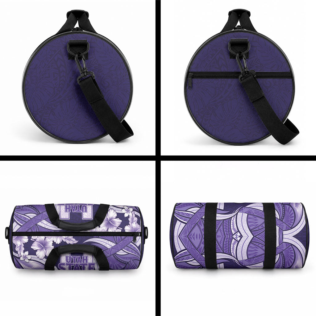 Utah State Polynesian Heritage Duffle Bag Floral Tribal Pattern Tropical Flowers