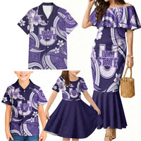 Utah State Polynesian Heritage Family Matching Mermaid Dress and Hawaiian Shirt Floral Tribal Pattern Tropical Flowers