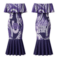 Utah State Polynesian Heritage Family Matching Mermaid Dress and Hawaiian Shirt Floral Tribal Pattern Tropical Flowers