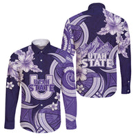 Utah State Polynesian Heritage Family Matching Puletasi and Hawaiian Shirt Floral Tribal Pattern Tropical Flowers
