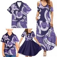 Utah State Polynesian Heritage Family Matching Summer Maxi Dress and Hawaiian Shirt Floral Tribal Pattern Tropical Flowers