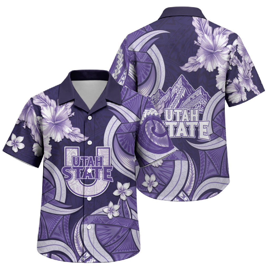 Utah State Polynesian Heritage Family Matching Tank Maxi Dress and Hawaiian Shirt Floral Tribal Pattern Tropical Flowers
