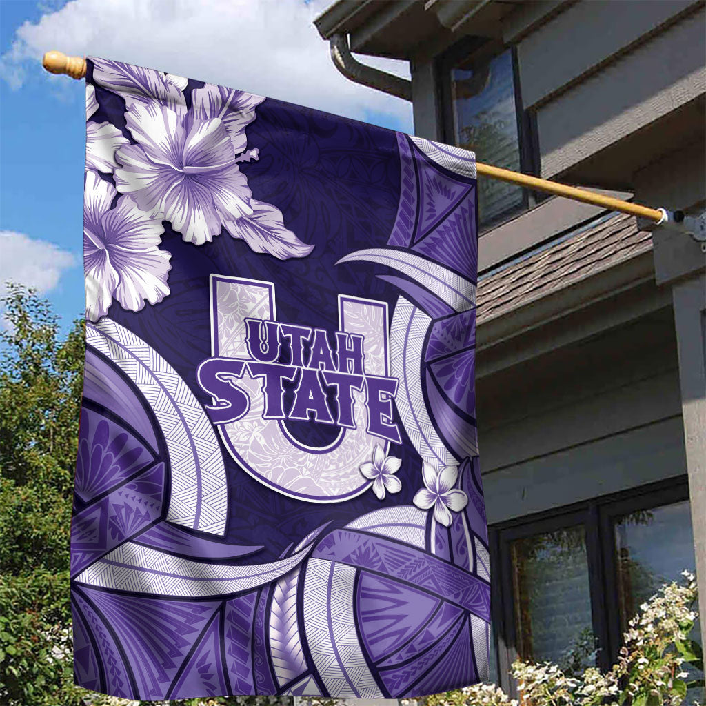 Utah State Polynesian Heritage Garden Flag Floral Tribal Pattern Tropical Flowers