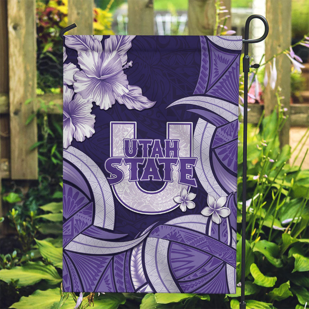 Utah State Polynesian Heritage Garden Flag Floral Tribal Pattern Tropical Flowers