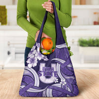 Utah State Polynesian Heritage Grocery Bag Floral Tribal Pattern Tropical Flowers